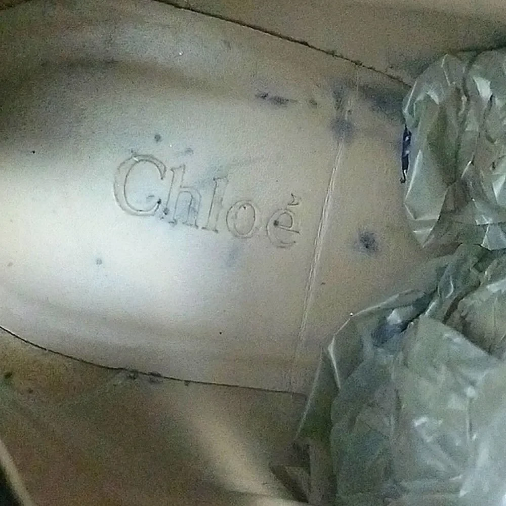 Chloe Kasia wedge sneaker - blue suede / tan leather brown quilted women's sz 38